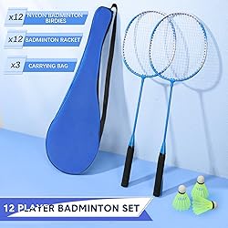 Chitidr 12 Pack Badminton Rackets Set Including