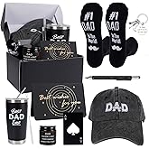 Kolewo4ever 9 Pieces Dad Gifts Set Christmas Gifts for Dad,Men with Tumbler Mens Socks Mens Baseball Cap Key Chain Card for Men Father Papa Gift from Son Daughter