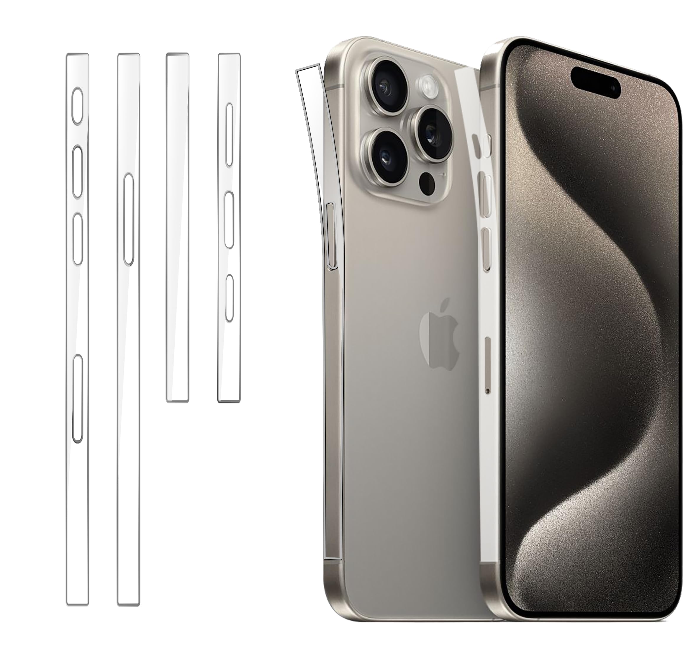 GIOPUEY [4 Pack Side Frame Protector Compatible with iPhone 13 Pro, Flexible TPU, Ultra Thin, Case Friendly, Side Protector Case Friendly film - Transparent