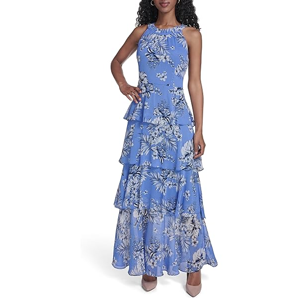 Vince Camuto Printed Chiffon Halter HIGH Low Dress, Yellow, 10 at Amazon  Women's Clothing store