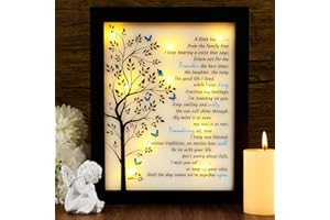 FABUDAY Memorial Gifts LED Shadow Box - Sympathy Gift for Loss of Mother Mom Father Dad, Bereavement Gifts Ideas in Memory of Loved One Gifts, Condolences Rememberance Grief Funeral Gifts, Butterfly Tree