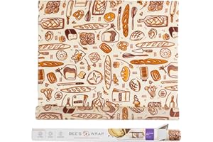 Bee's Wrap Beeswax Wraps for Food - Cut to Size 14x52" Wax Paper Roll - Made in USA Reusable Waxed Paper & Bowl Covers - Organic & Eco-Friendly Alternative to Aluminum Foil & Plastic Wrap, Bakery Lane