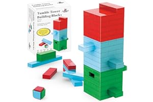 Apostrophe Games Block Stacking Game Building Block Set - 349 Pieces - Build Your Own Tumble Tower Block Stacking Board Game