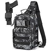 HPDF Tactical Sling Backpack Military Crossbody Bag Pack for Mens One Shoulder Holster Sling Bag 10L