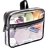 TSA Approved Toiletry Bag 3-1-1 Clear Travel Cosmetic Bag with Handle - Quart Size Bag with Zipper - Carry-on Luggage Clear T