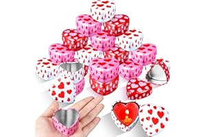 MorningRo 24 Pcs Valentine Heart Candle Tins with Lids Empty Heart Shaped Candle Jars 2 oz Containers Box for DIY Making Candles Valentine Gifts (Colorful)