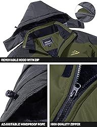 TACVASEN Mens Ski Jacket Water-Resistant Fleece