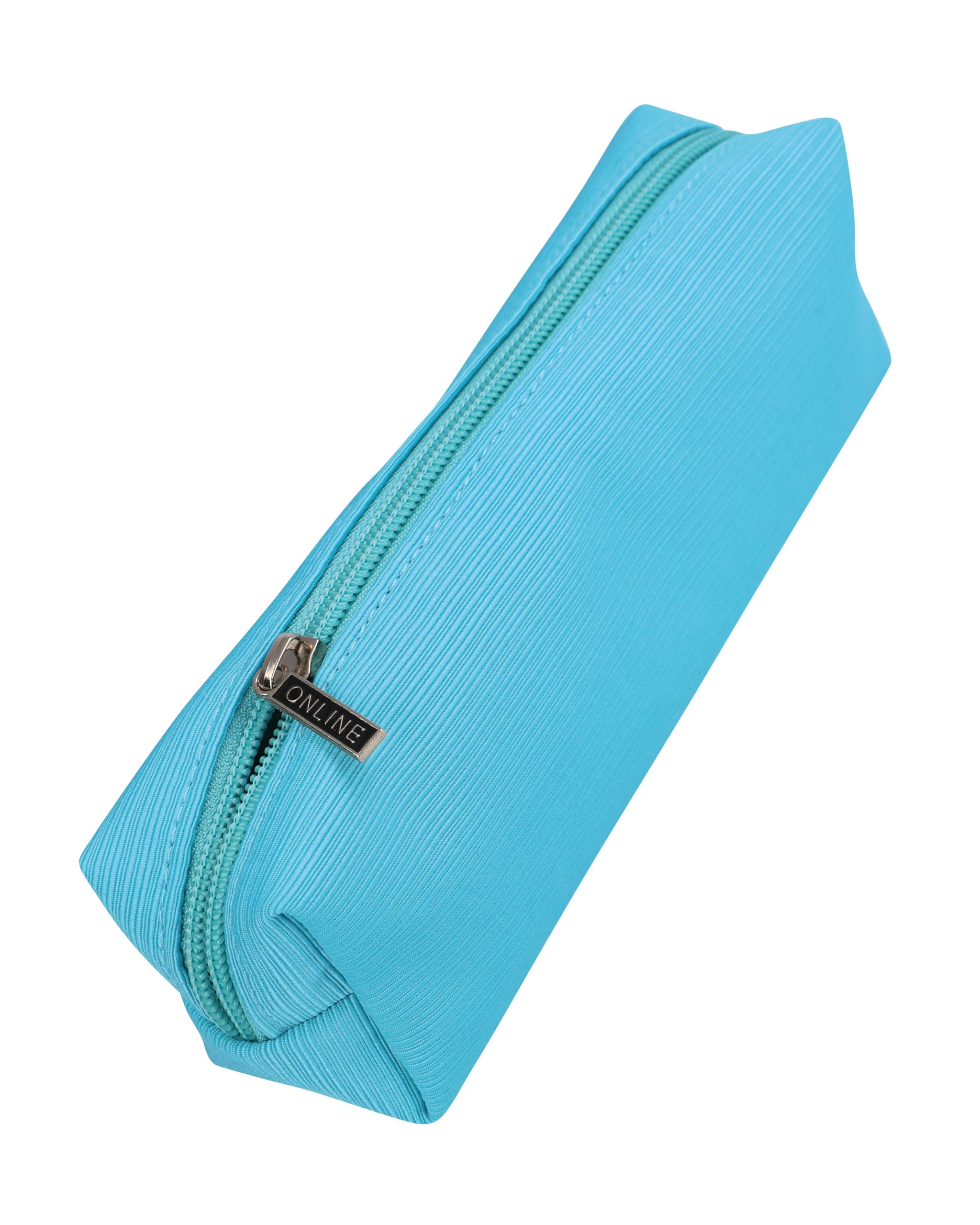Online Premium Pencil Case, Stylish Pencil Case for Boys and Girls, Pencil Case with Practical Zip, 1 Compartment, Ideal for School, University and Office, Turquoise, Größe S, Pencil case