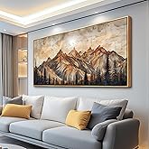 JUDASJART Canvas Wall Art For Bedroom Large Wall Decorations For Living Room Modern Office Wall Decor Abstract Watercolour Painting Mountain Landscape Pictures Artworks Home Decor Wood Framed
