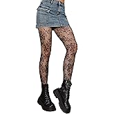 Qilubar Festival Fishnet Stockings, Star Tights, High-Waist Tights for Women