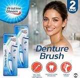 SOL Denture Brush 2pk Dual Angled Heads Soft Bristles Non-Slip Grip view 3