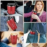 MOMSIV 380ml Stainless Steel Coffee Cup with Leak-Proof Lid Red view 7