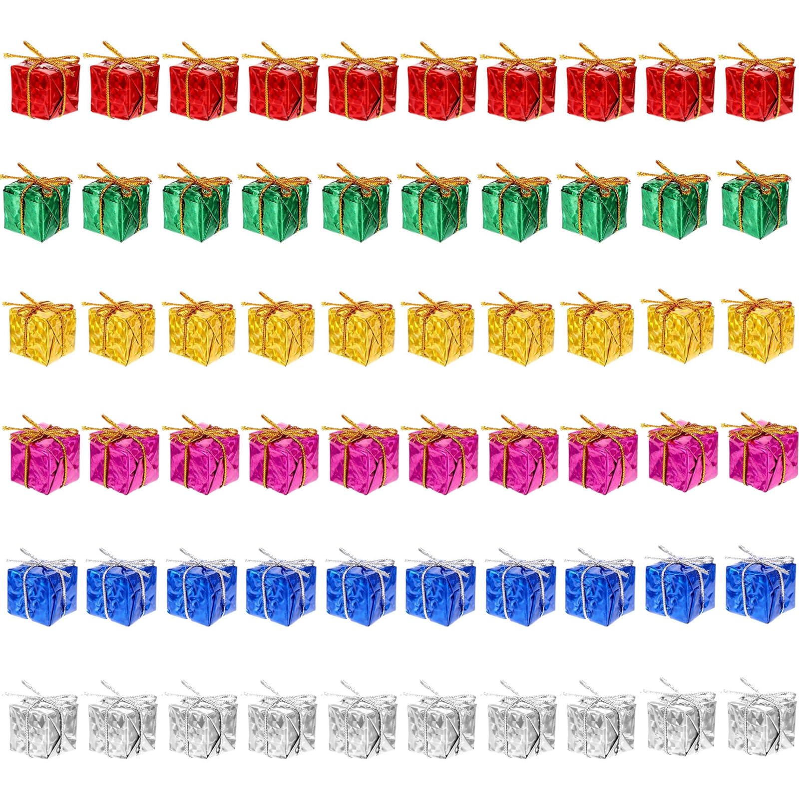 60 Pcs Miniature Christmas Decorations, Small Christmas Decorations Party Favors Xmas Tree Indoor Outdoor Hanging Pendant Holiday Decoration