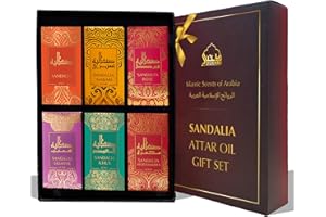 Sandalia Attar Perfume Oil by Dukhni - 6 x 6ml of Premium Sandalwood Oil, Authentic Sandalwood fragrance oil for Men & Women 