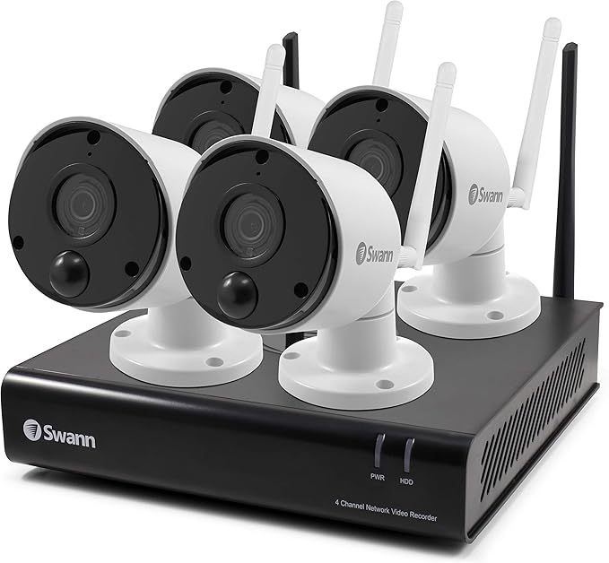Swann 4 Camera 4 Channel 1080p WiFi NVR Security System, 1TB HDD, Heat