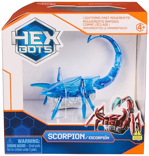 HEX BOTS Robotic Scorpion, Autonomous Mechanic Scorpion Toys for Kids, Adjustable Robotic Scorpion Figure, Robot Toys for Boys & Girls Ages 4 & Up, Blue