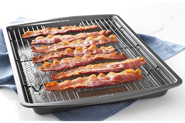 GoodCook Premium Nonstick Crispy Baking Pan Set, 15x10.5, Dark Gray