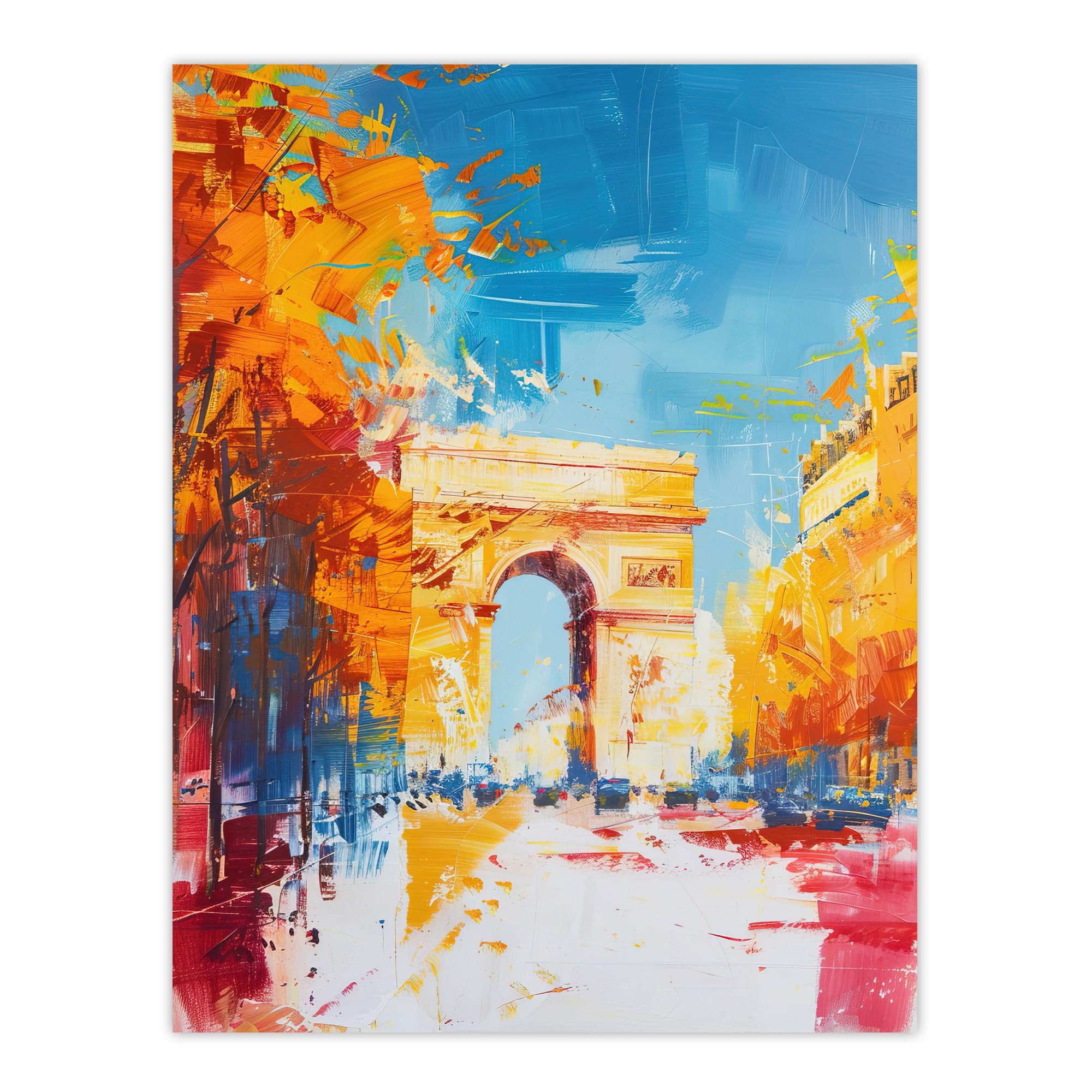Artery8 Arc De Triomphe Paris Champs Elysees Abstract Living Room Extra Large XL Wall Art Poster Print