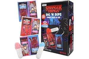 FRANKFORD Stranger Things Candy, Vanilla Sticks with Fruit Flavored Powder, 22 Individual Hand Out Packets, 6.52 Ounces