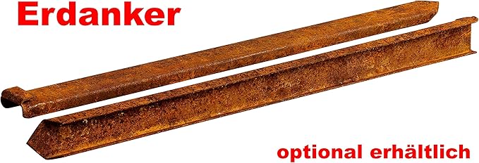 10 x Bordes para césped Acero Corten Acero estrecho 14 cm mähkante ...
