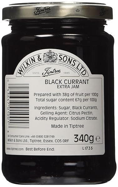 TIPTREE BLACK CURRANT PRESERVE, 12 OUNCE JAR