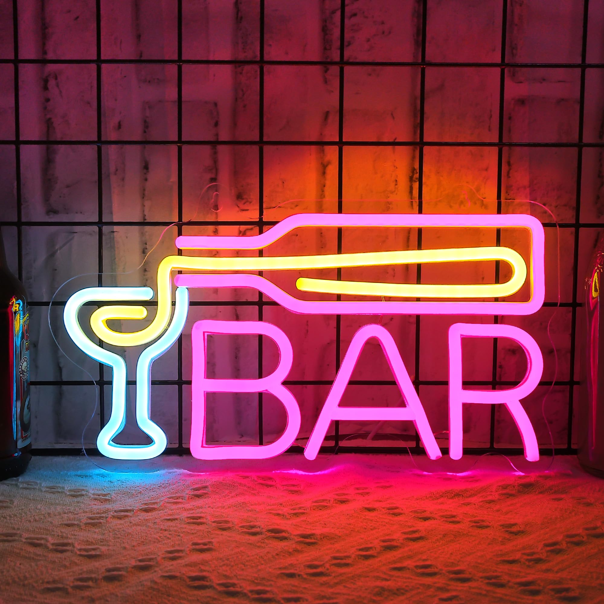 CoolGift Mart Bar Neon Sign, Dimmable LED Bar Light for Wall Decor, USB Powered, Aesthetic Decoration for Home, Bistro, Party, Club