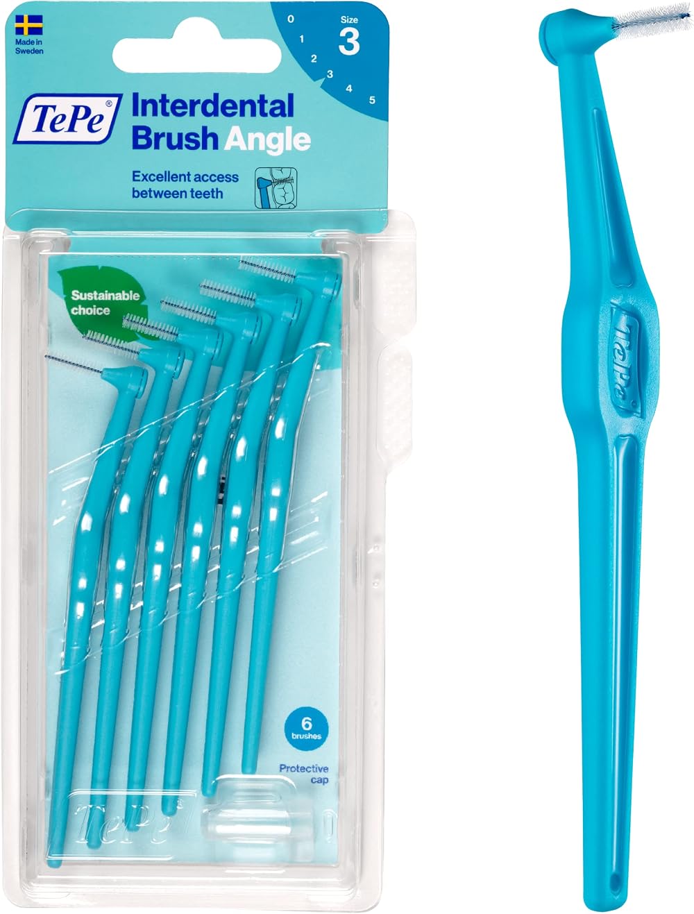 TePe Angle Interdental Brush Blue 0.6mm ISO 3 6 Pack Plaque Remover