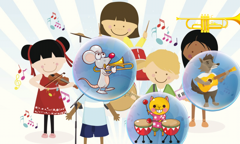 Music Bubbles for Toddlers and Kids : Musical Instruments and sounds ! Educational Game for toddlers