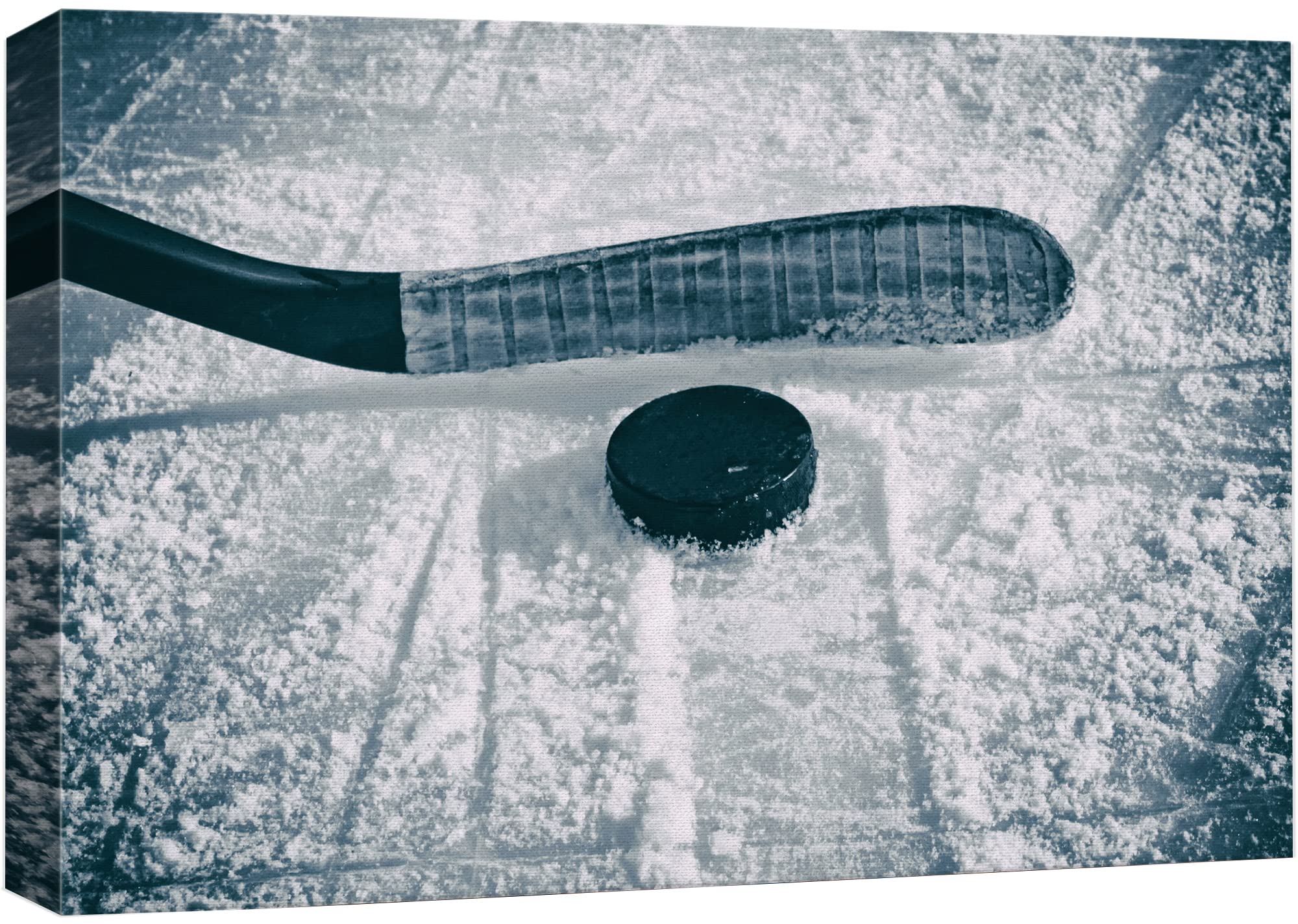 wall26 Canvas Print Wall Art Hockey Stick & Puck on