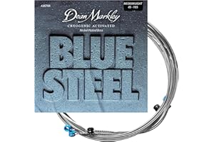 Dean Markley NPS Blue Steel Bass Guitar Strings 4 String Set, 45-105 Medium Light 4 String Bass Guitar, Cryogenically Processed Steel Bass Strings with Warm Rich Tone, Made in the USA