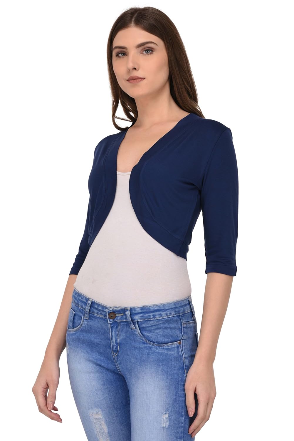 espresso women's 3/4th sleeve open shrug - pack of 2