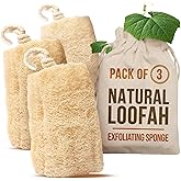 CraftsOfEgypt Luffa Body Scrubber – Plant-based Egyptian loofah shower sponge for men and women, luxury bath loofah sponge for face, back & body, gentle body scrubber, spa loofah pack of 3, 6x6 Inches