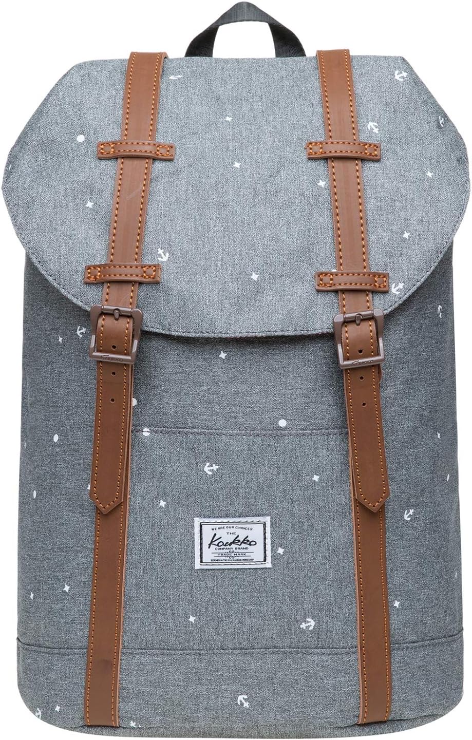 KAUKKO Rucksack Damen Herren Vintage Laptop Reiserucksack für 14" Notebook Lässiger Daypacks Schultaschen Casual Daypack