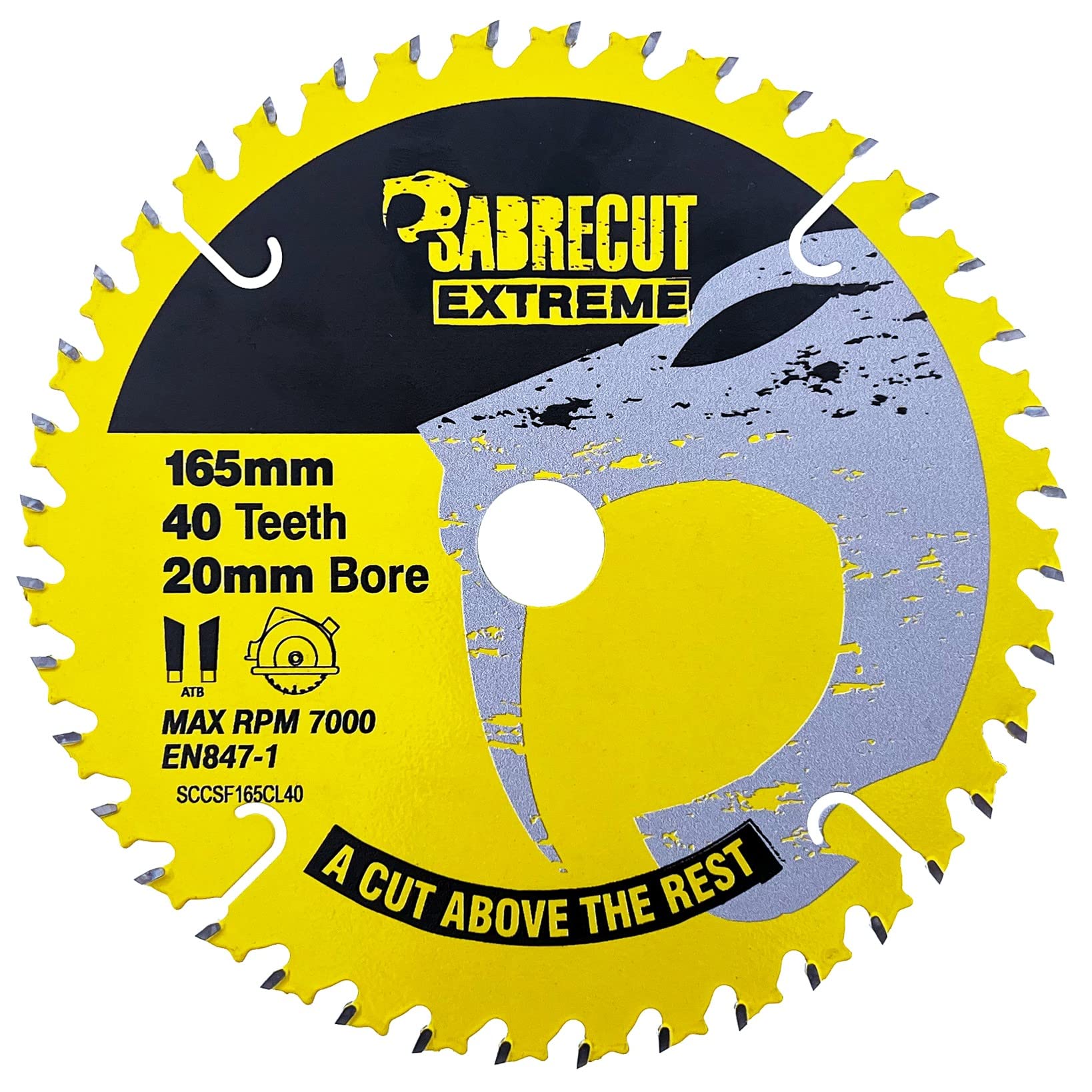 1 x SCCSF165CL40 SabreCut 165mm 40T x 20mm Bore Cordless Circular Saw Blade
