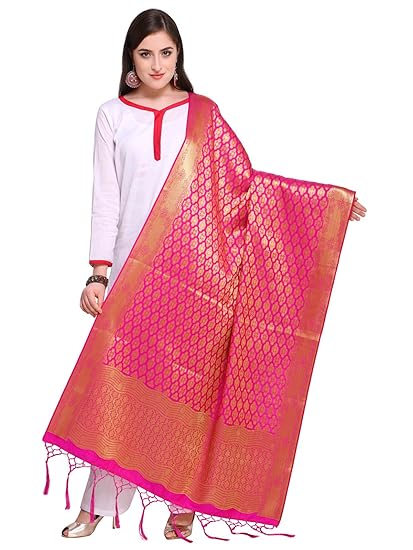 KANCHNAR Womens Silk Woven Dupatta