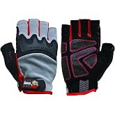 GREASE MONKEY 22102-23 Pro Fingerless All Purpose Work Gloves &amp; Workout Gloves, Single Pair, Medium