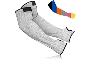 CAISIDIONG Cut Resistant Arm Sleeves ANSI Level A5, Kitchen Arm Thumb Hole Protectors for Thin Skin & Bruising, for men and women- Industrial Arm Guards for Welding, Glass Handling, Pet Grooming(Grey)