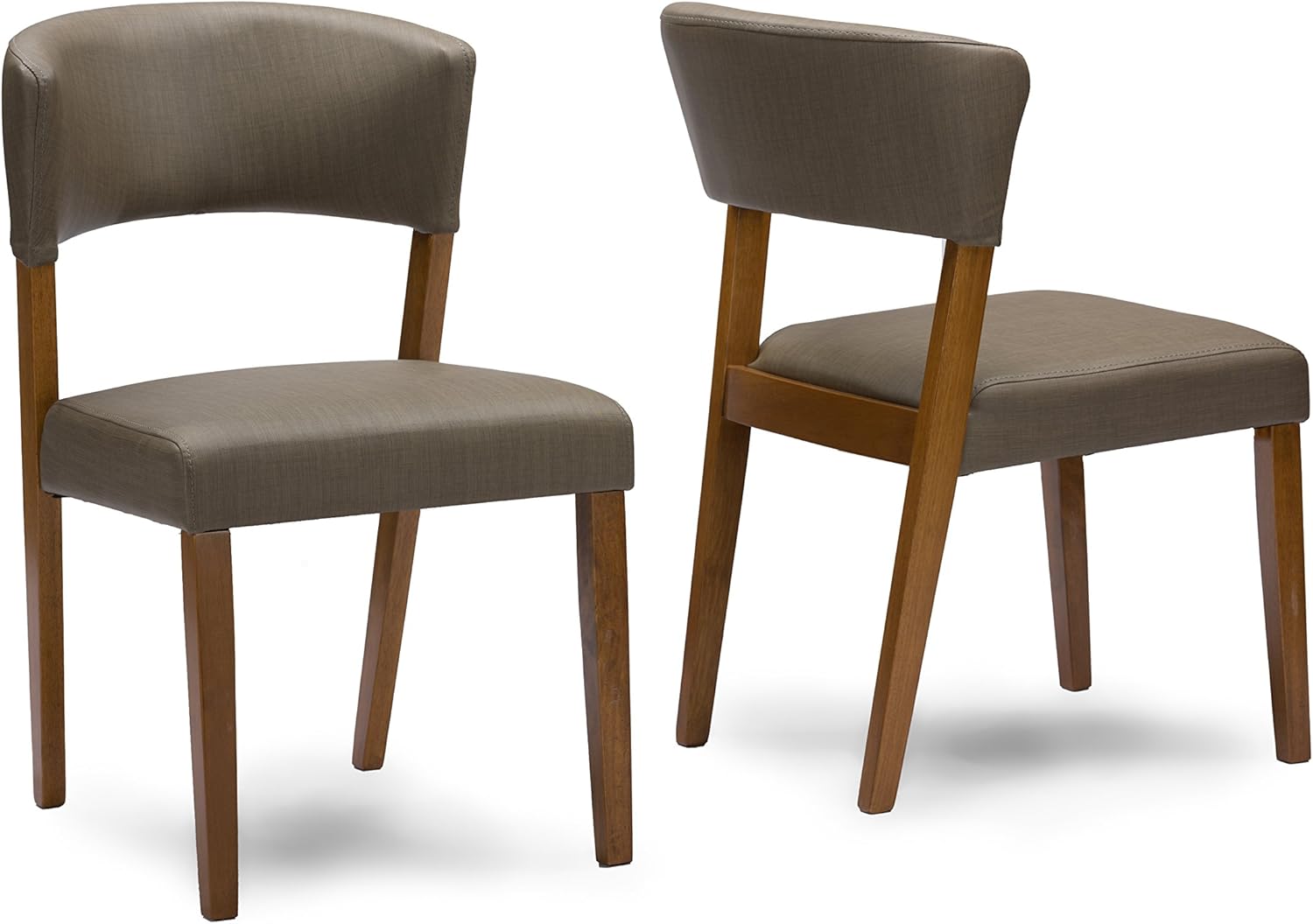 Baxton Studio Montreal Set Of 2 Dining Chairs Brown Walnut