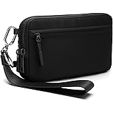 FODOKO Wristlet wallets for women Nylon Quilted Wallet with 4 Zippers,Travel Credit Card,Holder Cell Phone Organizer