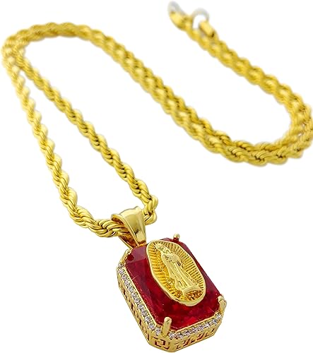 18k gold virgin mary necklace