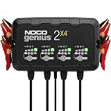 NOCO GENIUS2X4: 8A 4-Bank Smart Battery Charger (2A/Bank) - 6V/12V Automatic Maintainer, Trickle Charger & Desulfator with Overcharge Protection & Temperature Compensation – for Lead-Acid & Lithium