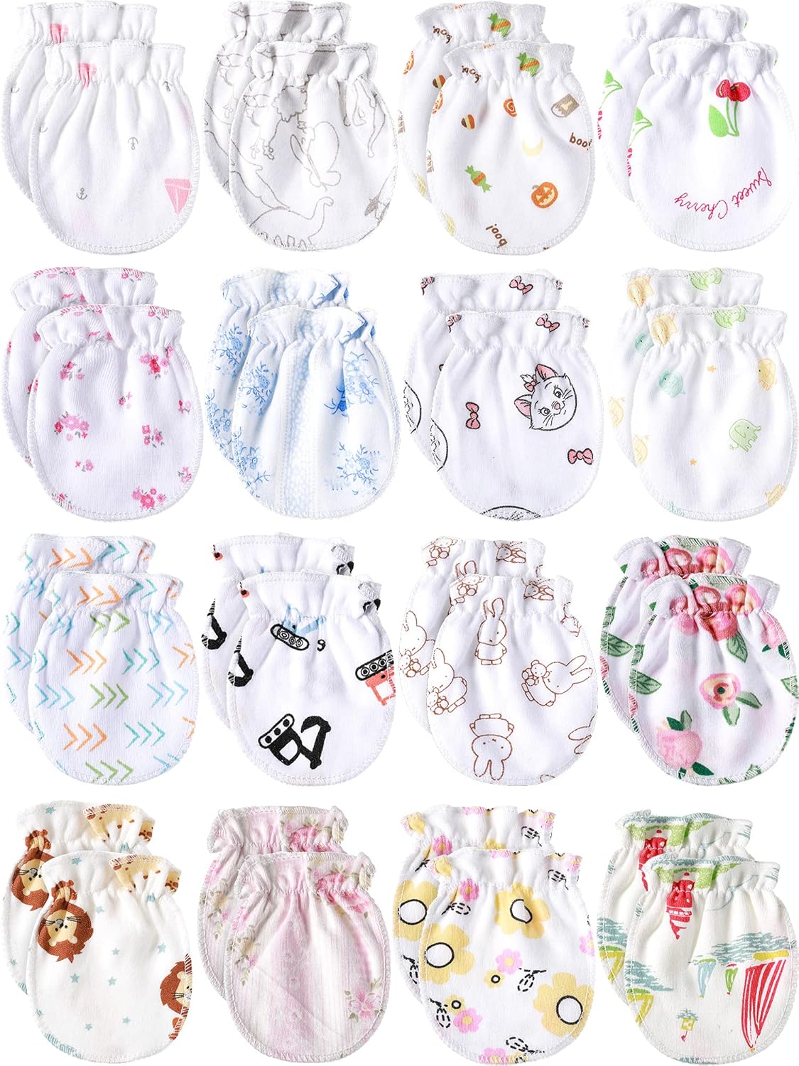 15 Pair Newborn Unisex Baby Gloves No Scratch Mitten for 0-6 Month (Cartoon Style): Clothing