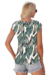 AUSELILY Womens Cap Sleeve T-Shirt Casual Loose Fit