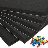 JMIATRY 6 Black Cork Board Tiles Large Square 30cm Self-Adhesive Wall Pin Board view 5