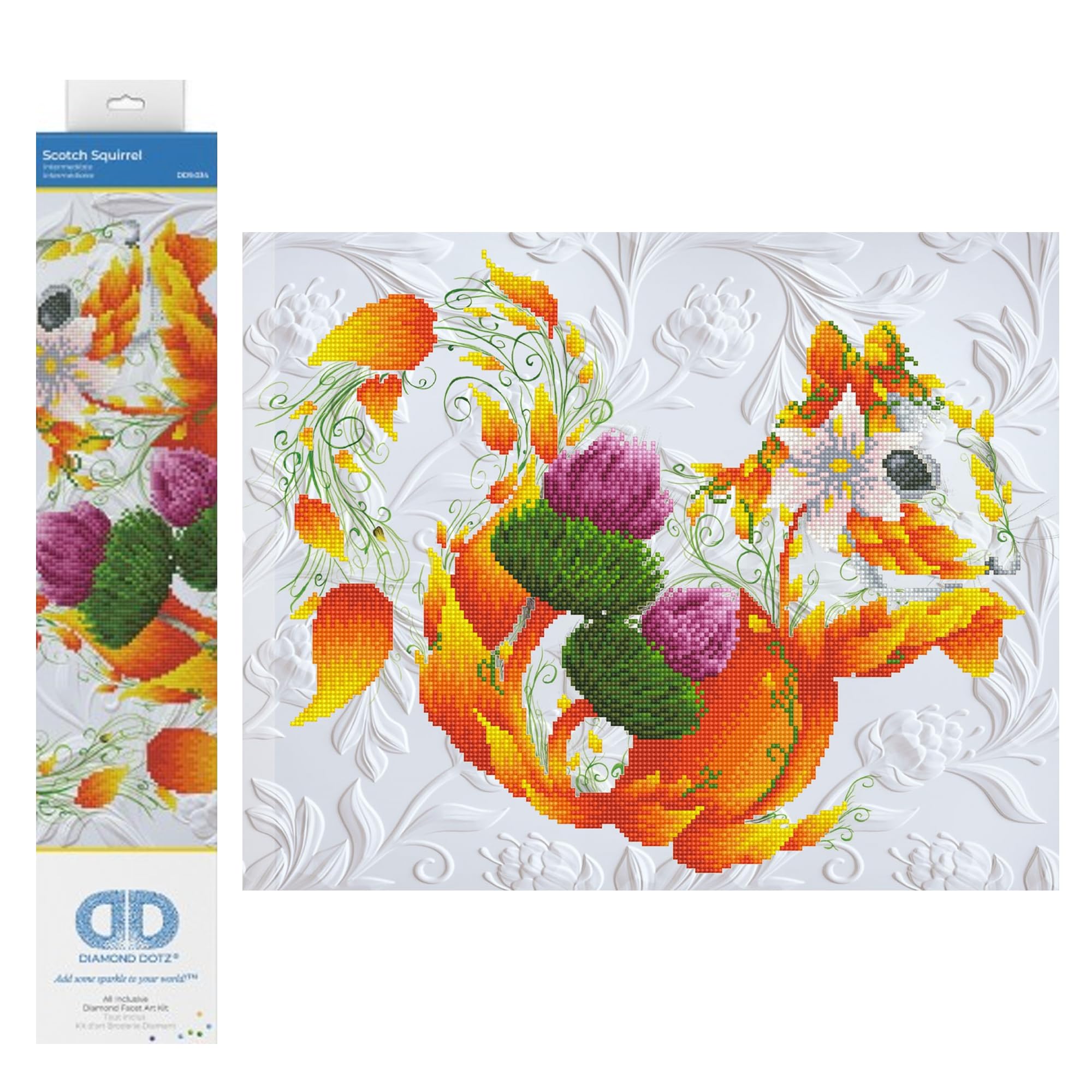 DIAMOND DOTZ Painting, Intermediate Kit, DD9, Scotch Squirrel, 52 x 42cm