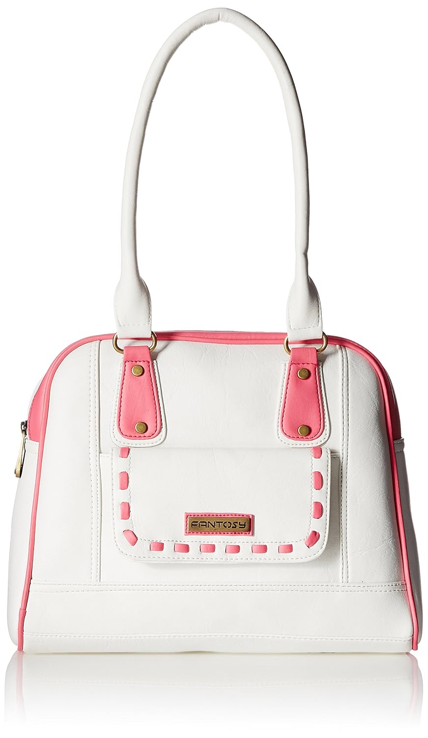 fantosy women's handbag (white and pink) (fnb-435)