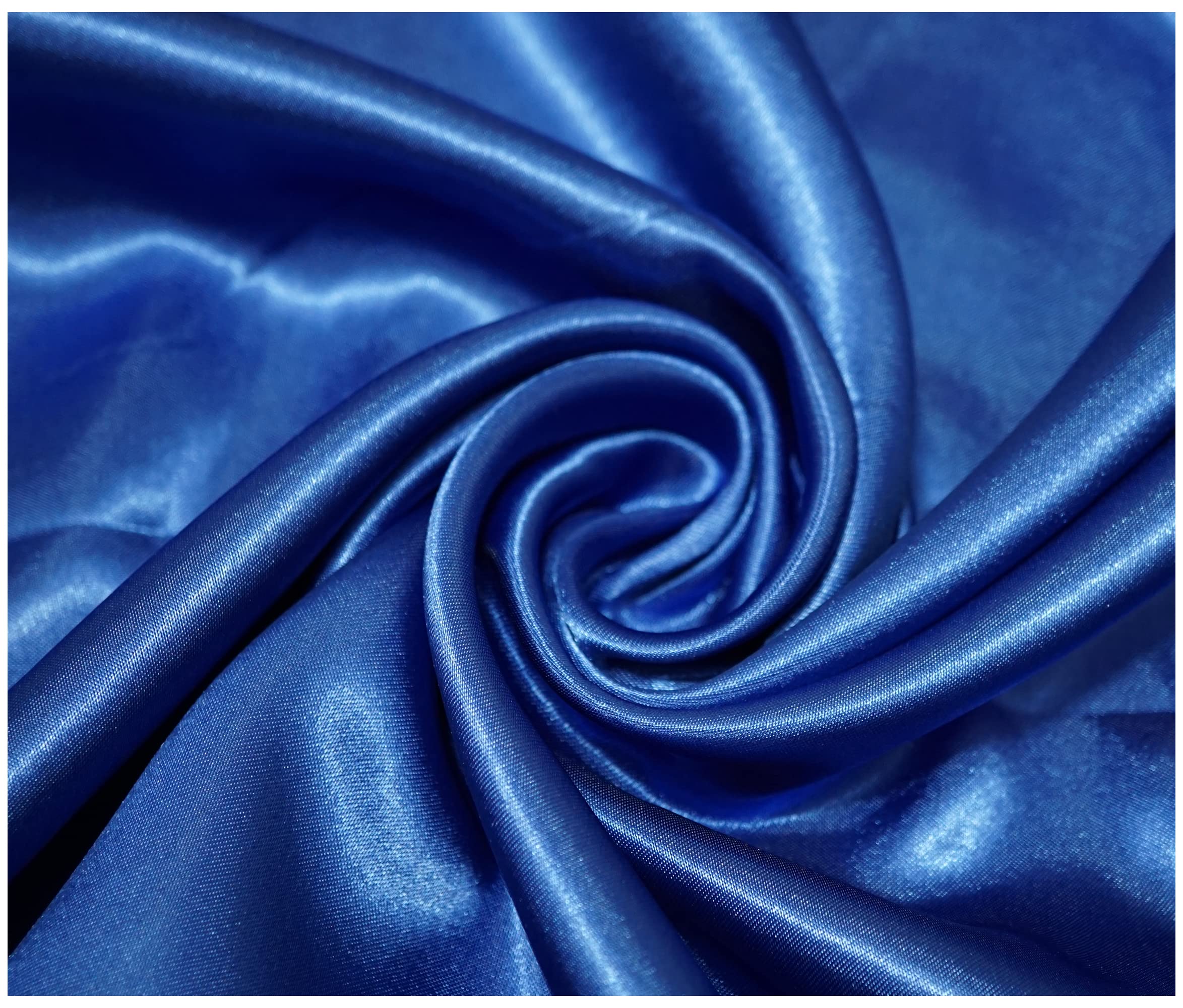 Silky Satin Polyester Fabric for Dressmaking Wedding Crafts Quilting Sewing 150cm Wide (200 x 150cm / 79" x 60", Royal Blue)