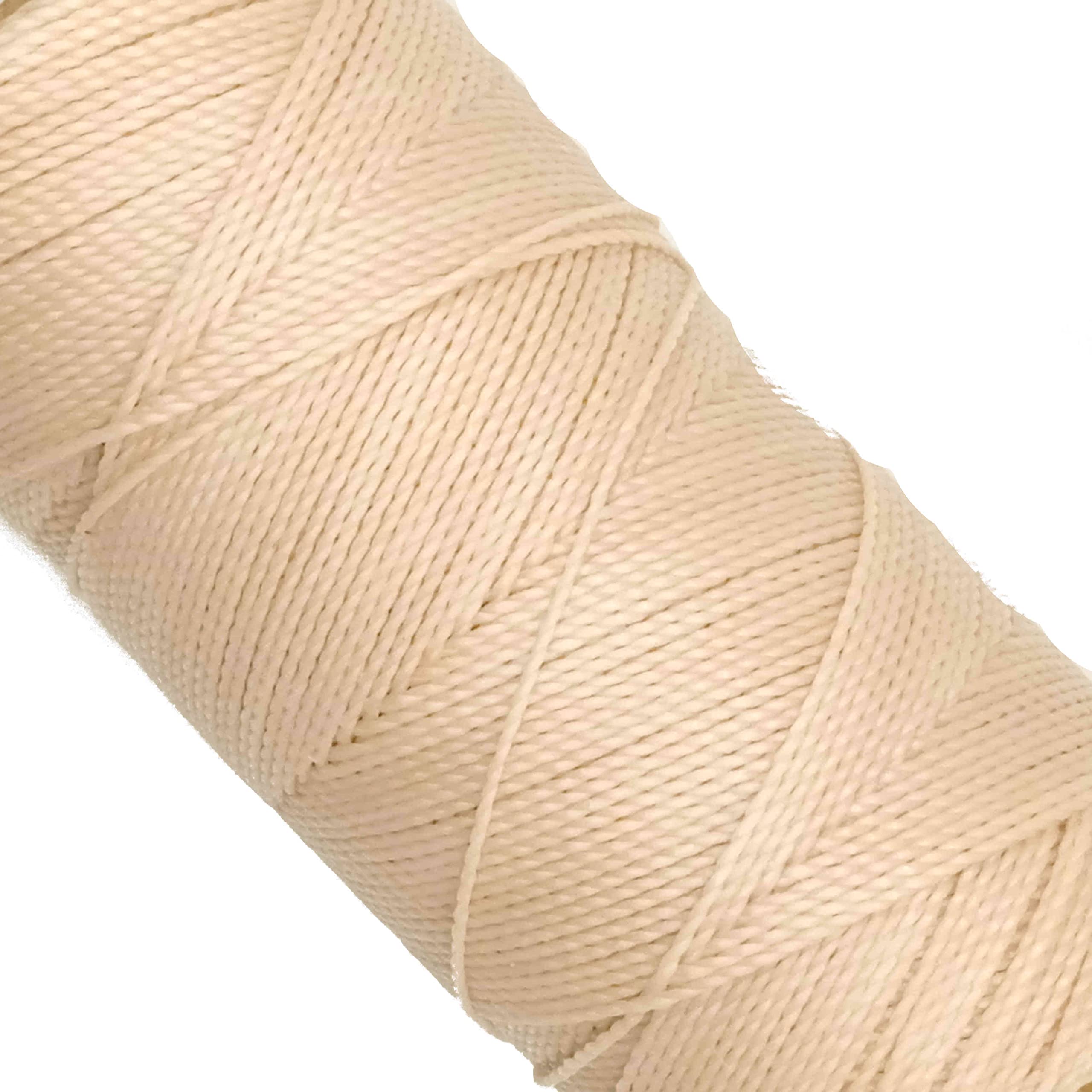 Linhasita Waxed Thread 100 g / 170 m Polyester 1 mm Thick Macrame, 30 Colours ecru