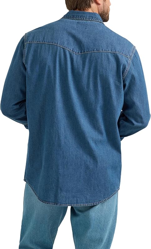 Herren Denim Collection Snap Shirt, Dark Wash Denim, Klein