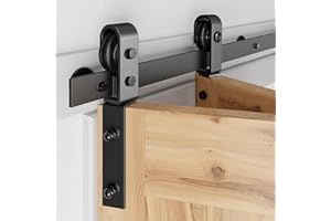 SMARTSTANDARD 3.3ft/40 Bi-Folding Sliding Barn Door Hardware Kit, Bifold Barn Door Hardware Heavy Duty Sturdy Side Mounted for 2 Doors -Smoothly and Quietly-Easy to Install, Fit 36'' Door, No Doors